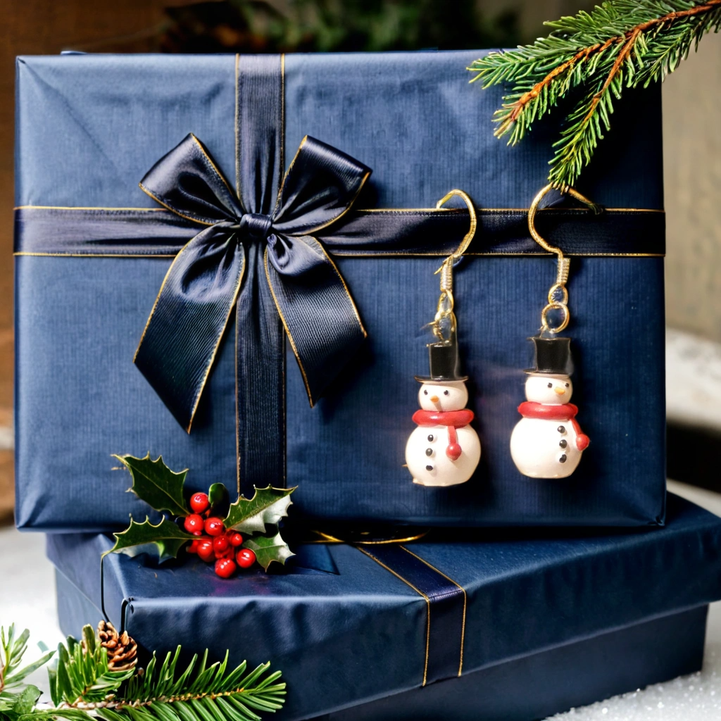 Boucles d'oreilles Bonhomme de neige