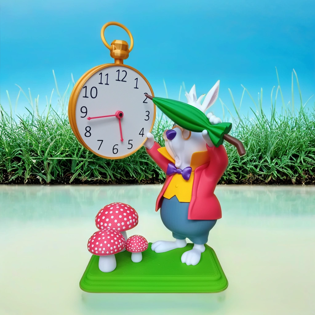 Horloge lapin blanc