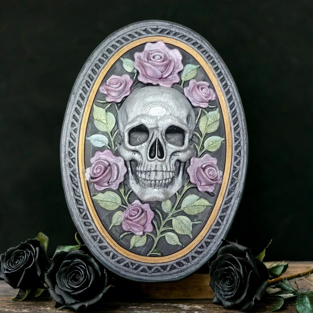 Tableau 20cm - Skull & Roses