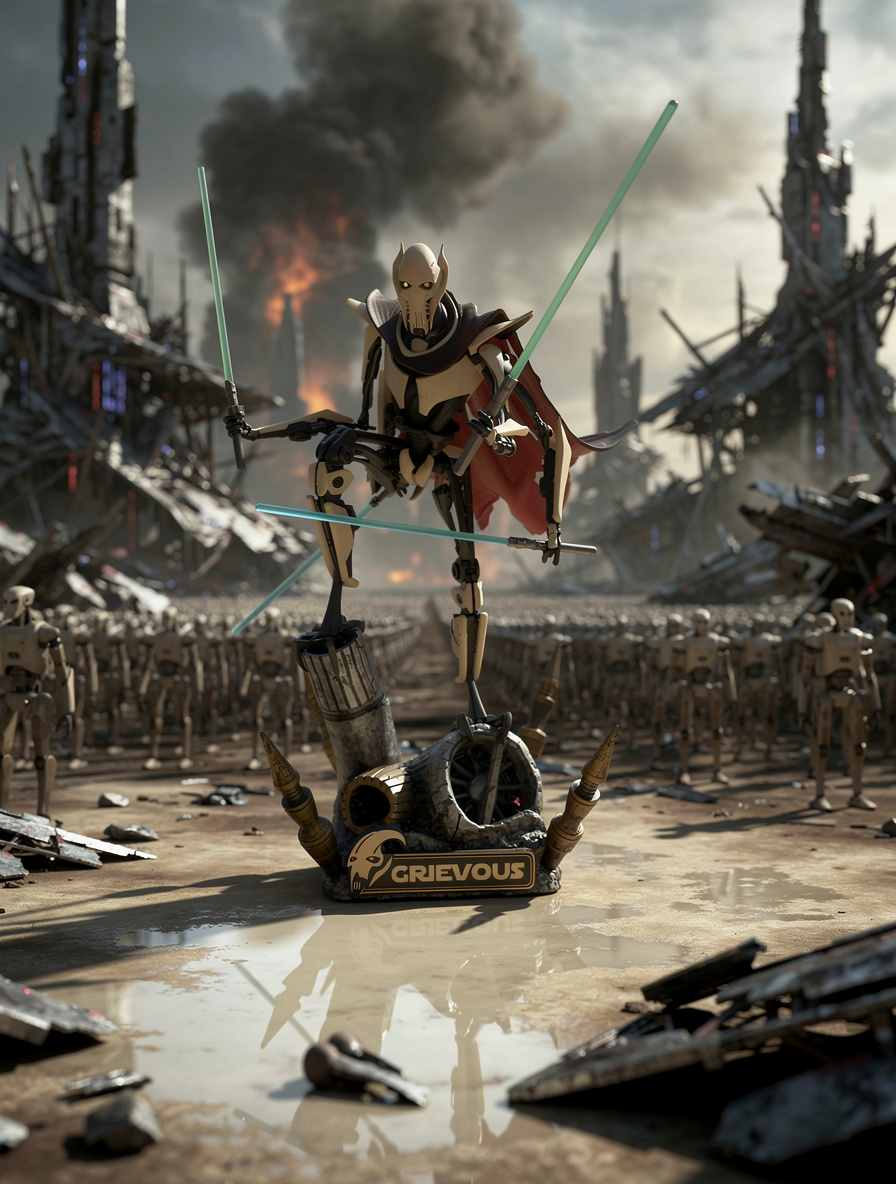 Résine peinte 25cm - Grievous Résine peinte 25cm - Grievous